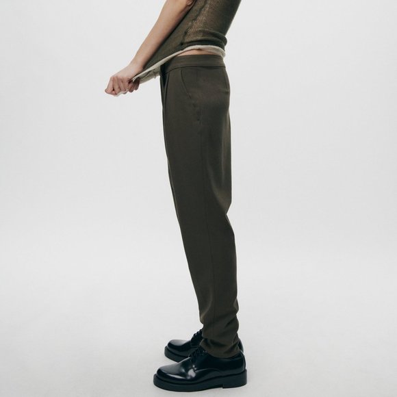 ZARA M (L) Khaki Wrap Pants ZW COLLECTION 1749/242 $69.90 - Picture 3 of 13